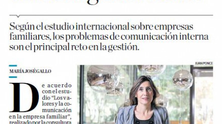 Núria Vilanova speaks about family businesses in the “El Comercio” Peru newspaper