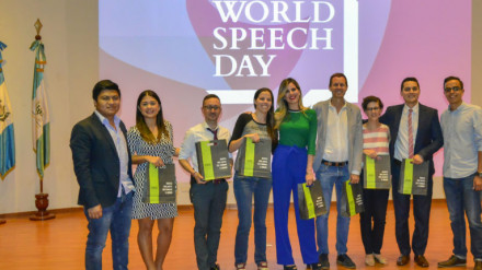 Elisa Stahl-Biener, director of ATREVIA Central America, participates in the World Speech Day