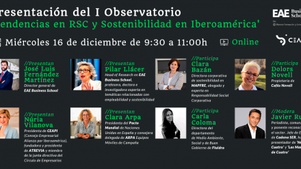 Núria Vilanova participa en el I Observatorio ‘Tendencias en RSC y Sostenibilidad en España y América Latina’