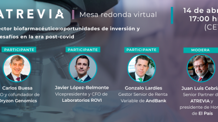 Mesa redonda (14.04): Sector biofarmacéutico. Oportunidades de inversión y desafíos en la era post-COVID