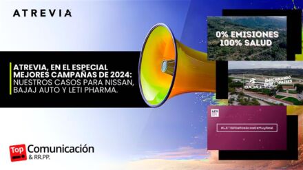 ATREVIA, en el especial Mejores Campañas de 2024 de TOP Comunicación: nuestros casos para Nissan, Bajaj Auto y LETI Pharma